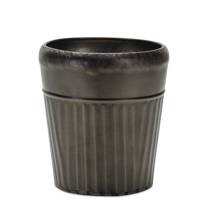 Melrose Pewter Metal Planter/Tapered Design, Set of 3, Grey