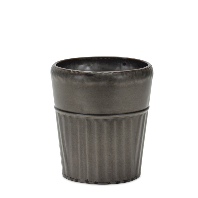 Melrose Pewter Metal Planter/Tapered Design, Set of 3, Grey