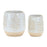 Melrose Two Tone Porcelain Planter/Leaf Design (Set of 2), Beige/Grey - 85469DS