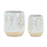 Melrose Two Tone Porcelain Planter/Leaf Design (Set of 2), Beige/Grey