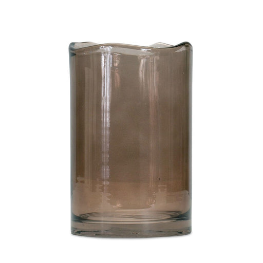 Melrose International Decorative Wavy Glass Vase 8"H, Grey - 85498DS