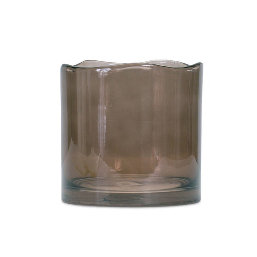 Melrose International Decorative Wavy Glass Vase 6"H, Grey - 85499DS