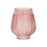 Melrose International Pink Ribbed Glass Vase or Candle Holder 6"H - 85503DS