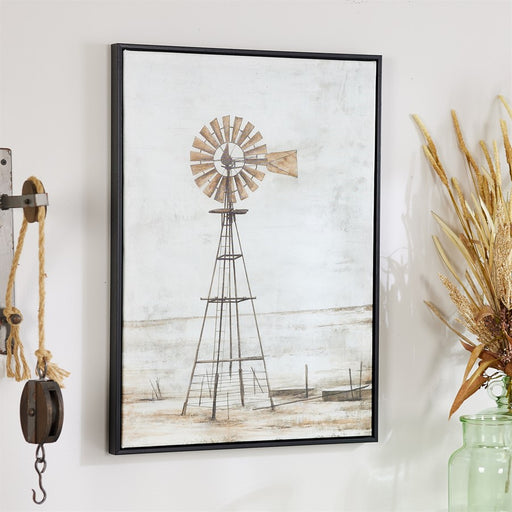 Melrose Framed Windmill Canvas Print 28"H, Brown/White/Black