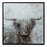 Melrose Framed Mount, Bull Canvas Painting Wall Art 20.5", White/Brown - 85528DS