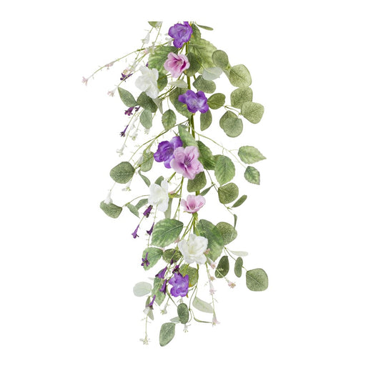 Melrose International Lisianthus Floral Garland, Set of 2, Green/Pink - 85534DS