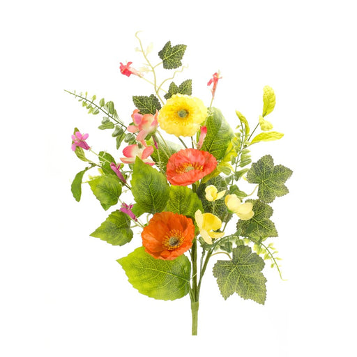 Melrose International Poppy Floral Spray, Set of 6, Green/Yellow - 85538DS