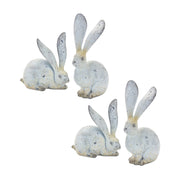 Melrose Weathered Stone Rabbit Statue/Distressed/Set of 4, Grey/Brown - 85552DS