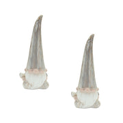 Melrose Modern Terra Cotta Gnome Figurine/Marble/Set-2, Blue/White - 85558DS