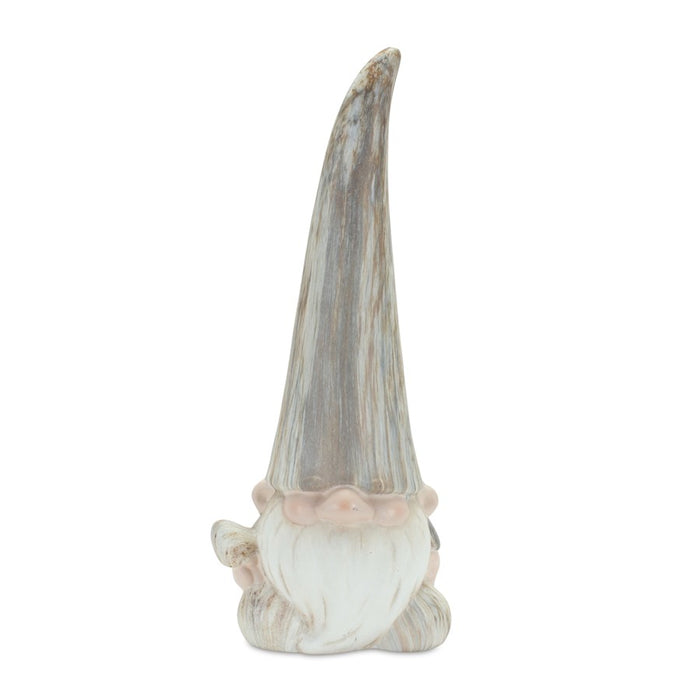Melrose Modern Terra Cotta Gnome Figurine/Marble/Set-2, Blue/White