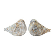 Melrose Terra Cotta Bird/Marble Design, Set of 2, Blue/Grey/White - 85559DS