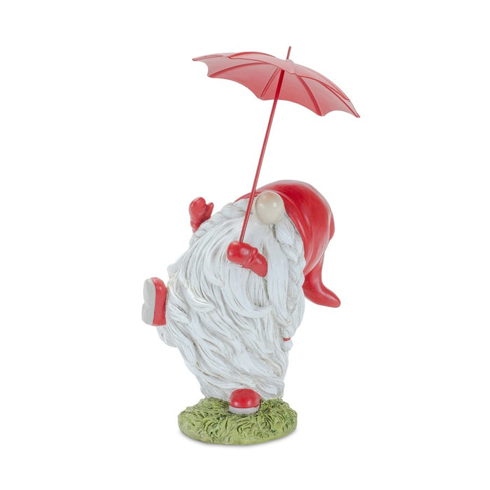 Melrose Whimsical Dancing Garden Gnome Figurine/Umbrella, Set of 2, Ye