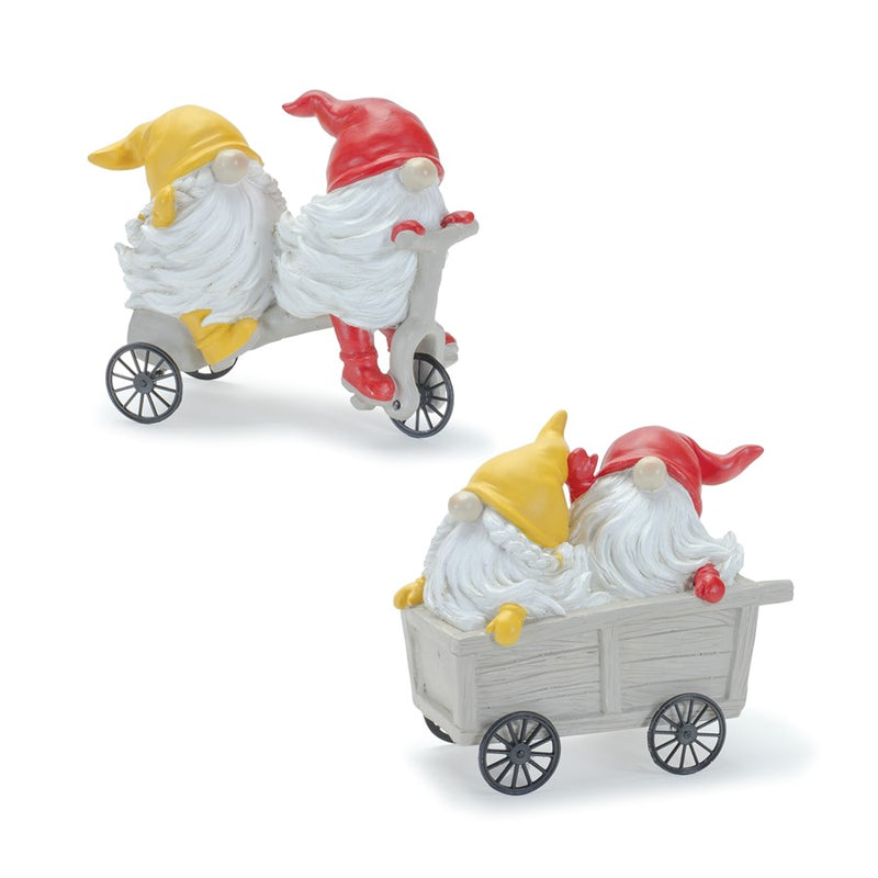 Melrose Whimsical Garden Gnome Figurine Riding a Scooter/Wheelbarrow