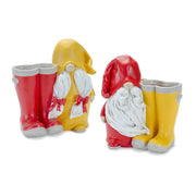 Melrose Gnome/Rainboot Platner or Vase, Set of 2, Yellow/Red/White - 85568DS