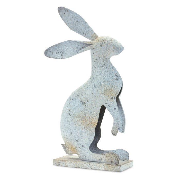 Melrose Weathered Iron Standing Rabbit Decor/Distressed, Set/2, Green