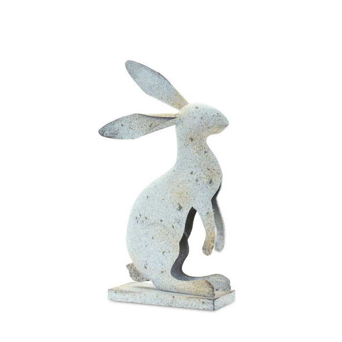 Melrose Weathered Iron Standing Rabbit Decor/Distressed, Set/2, Green