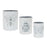 Melrose International Brushed Metal Insect Pot, Set of 3, White/Grey - 85576DS
