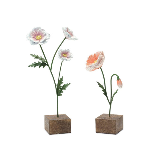 Melrose International Floral Stem Décor, Set of 4, Pink/Brown - 85590DS
