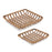 Melrose International Square Bamboo Basket Tray, Set of 2, Brown - 85616DS