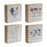 Melrose Rustic Wood Farm Animal Sentiment Block, Set of 4, White/Brown - 85631DS