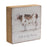 Melrose Rustic Wood Farm Animal Sentiment Block, Set of 4, White/Brown