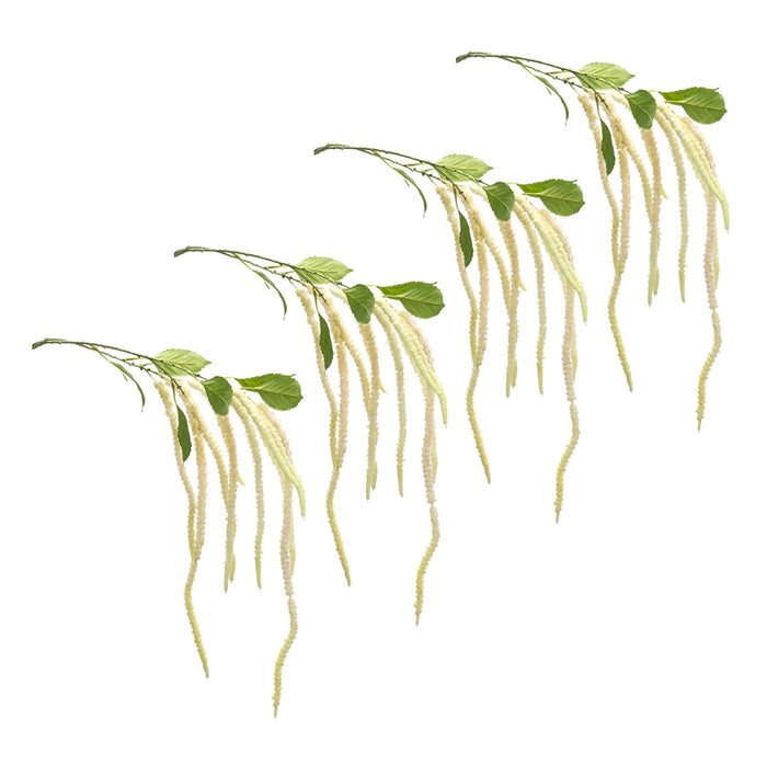 Melrose International Amaranthus Floral Stem, Set of 4, Green/White