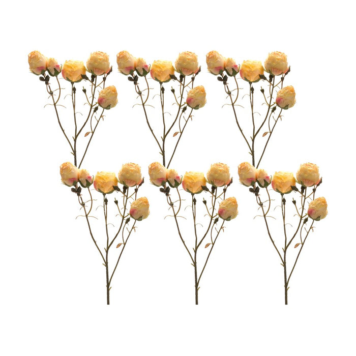 Melrose International Blush Bud Spray, Set of 6, Yellow/Green - 85654DS