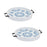 Melrose Round Wooden Tie-Dye Design Tray, Set of 2, Blue/White - 85657DS