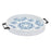 Melrose Round Wooden Tie-Dye Design Tray, Set of 2, Blue/White