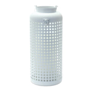 Melrose International White Punched Metal Candle HoldeRed - 85665DS