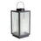 Melrose International Iron Metal Lantern/Ribbed Glass, Black/White - 85672DS