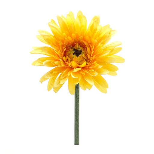 Melrose Int. Gerbera Daisy Floral Stem, Set of 6, Green/Yellow - 85691DS