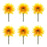Melrose Int. Gerbera Daisy Floral Stem, Set of 6, Green/Yellow