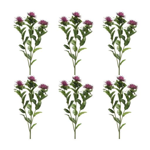 Melrose International Thistle Floral Spray, Set of 6, Green/Purple - 85704DS