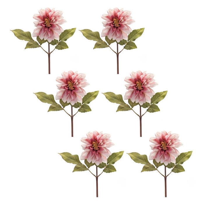 Melrose International Blush Pink Dahlia Flower Stem, Set of 6