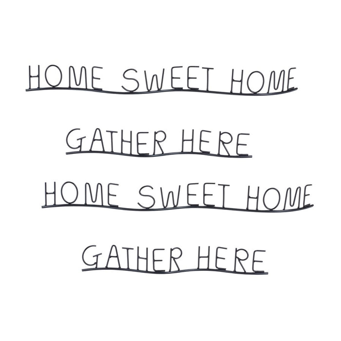 Melrose International Gather/Home Sentiment Decor, Set of 4, Black - 85725DS