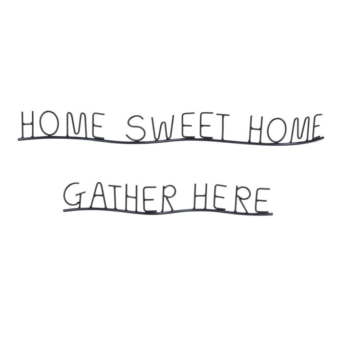 Melrose International Gather/Home Sentiment Decor, Set of 4, Black