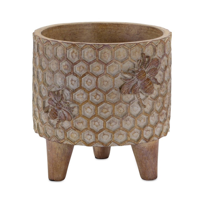 Melrose Res, Honeycomb Bumble Bee Planter/Legs, Set of 2, Brown