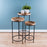 Melrose Round Wood/Metal Plant Stand Table, Set of 2, Brown