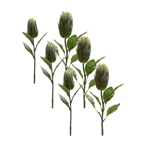 Melrose International Green Protea Leaf Stem, Set of 6 - 85763DS
