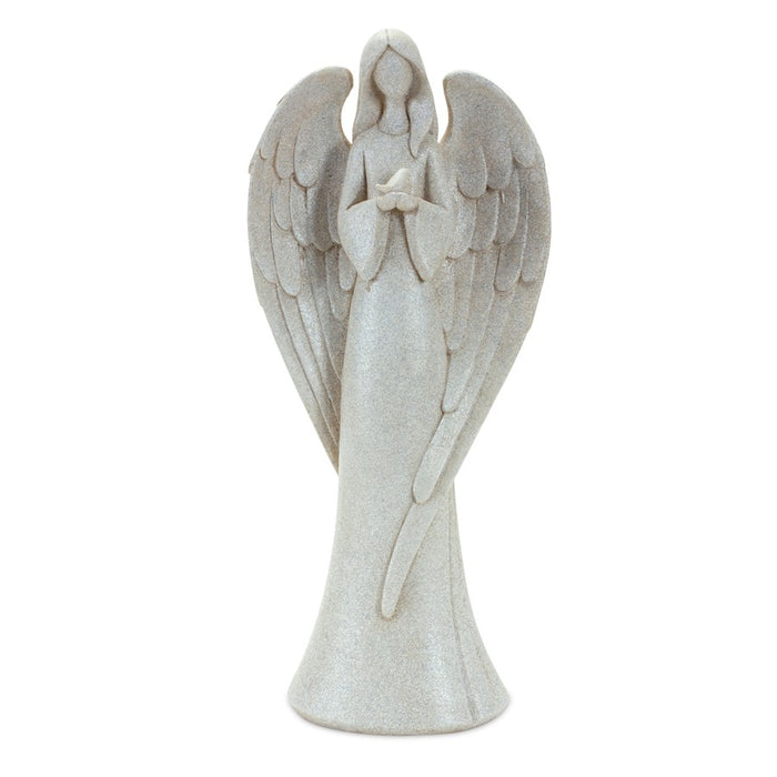 Melrose Serene Angel Figurine/Bird Accent, Set of 2, White