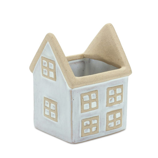 Melrose Neutral Porcela, House/Barn Planter, Set of 2, Beige/White