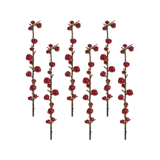Melrose International Berry Twig Stem, Set of 6, Red/Brown - 85790DS