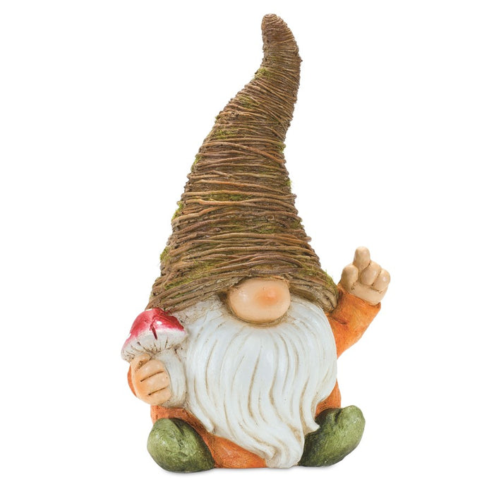 Melrose Distressed Garden Gnome Statue/Mushroom/Flower Accent, Set of