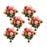 Melrose Coral Pink Peony Flower Bouquet Bundle, Set of 6, Green - 85813DS
