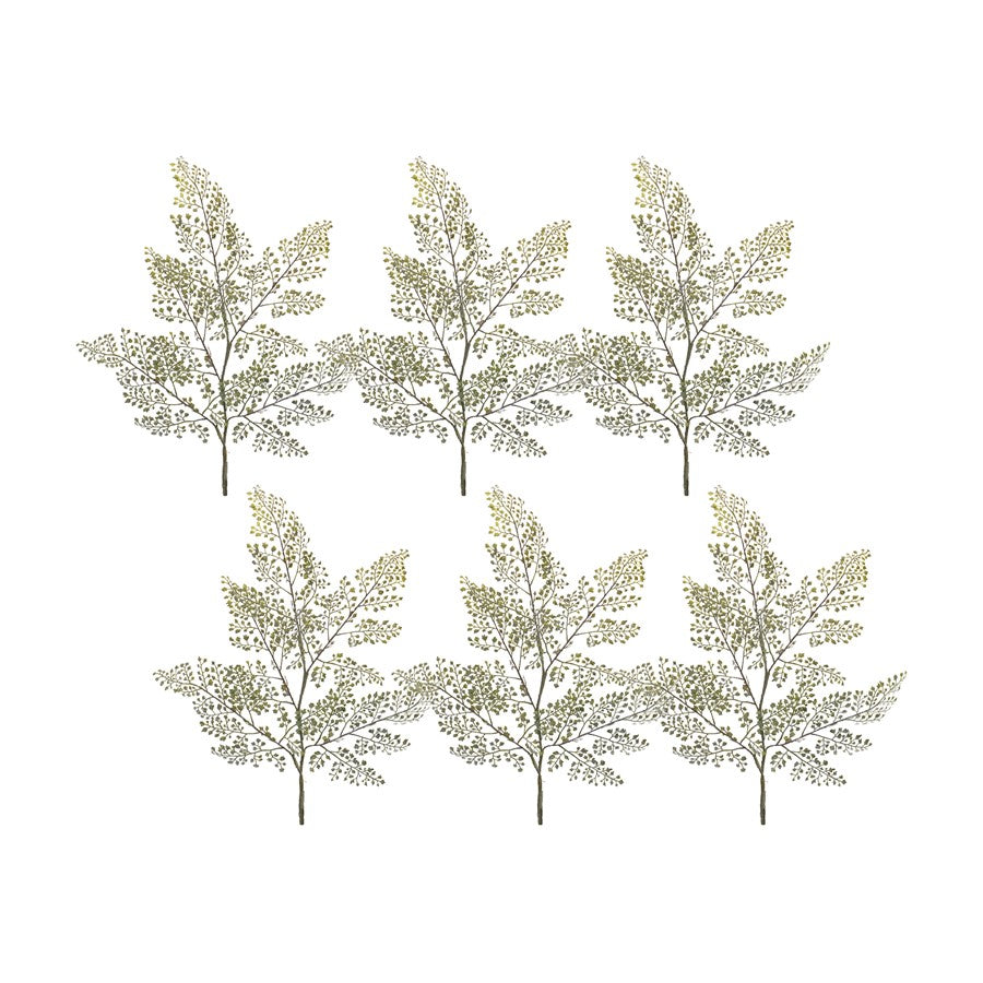 Melrose Maiden Hair Fern Foliage Spray, Set of 6, Green/Brown - 85827DS