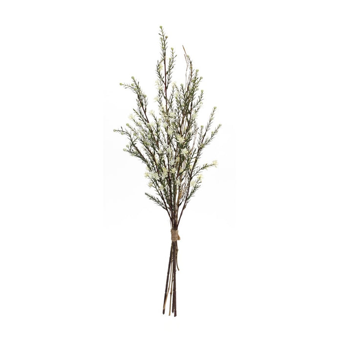 Melrose Leptospermum Flower Bundle, Set of 6, Green/White/Brown