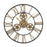 Melrose Industrial Iron Gears Wall Clock/Roman Numerals 23.75"D, Gold - 85835DS