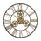 Melrose Industrial Iron Gears Wall Clock/Roman Numerals, Gold/Black - 85835DS