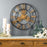 Melrose Industrial Iron Gears Wall Clock/Roman Numerals, Gold/Black